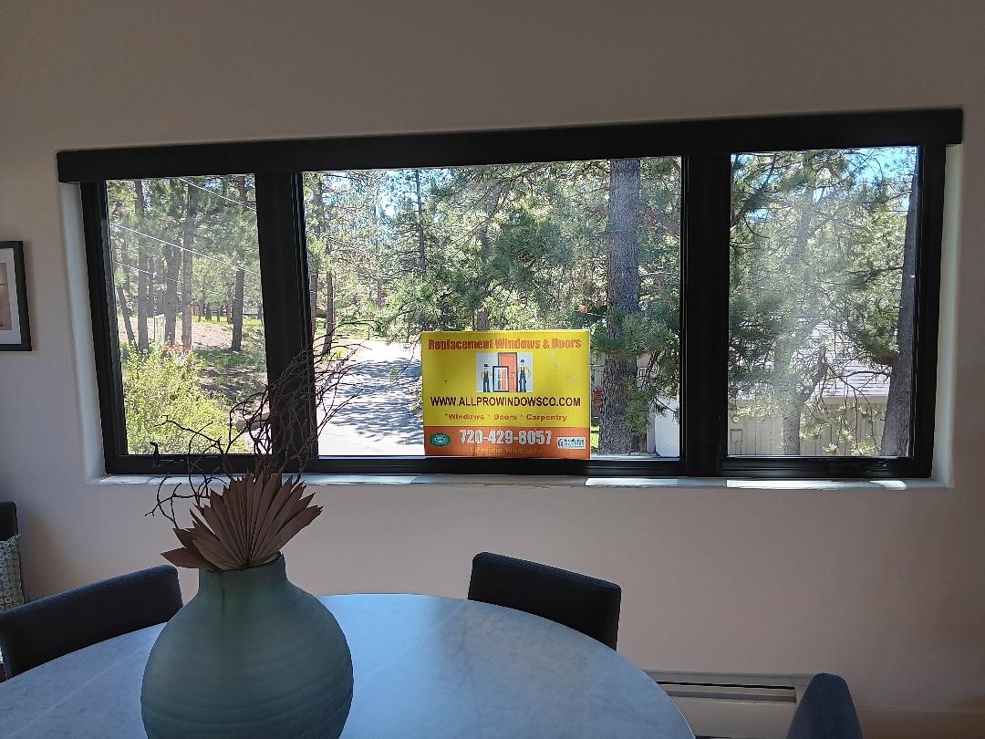 Evergreen, CO. Marvin Essential series fiberglass Casement/Picture/Casement combo unit color black 