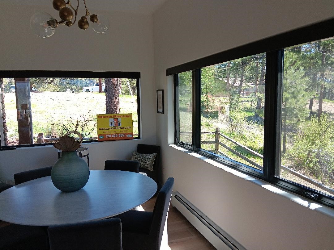 Evergreen, CO. Marvin Essential series fiberglass windows color black