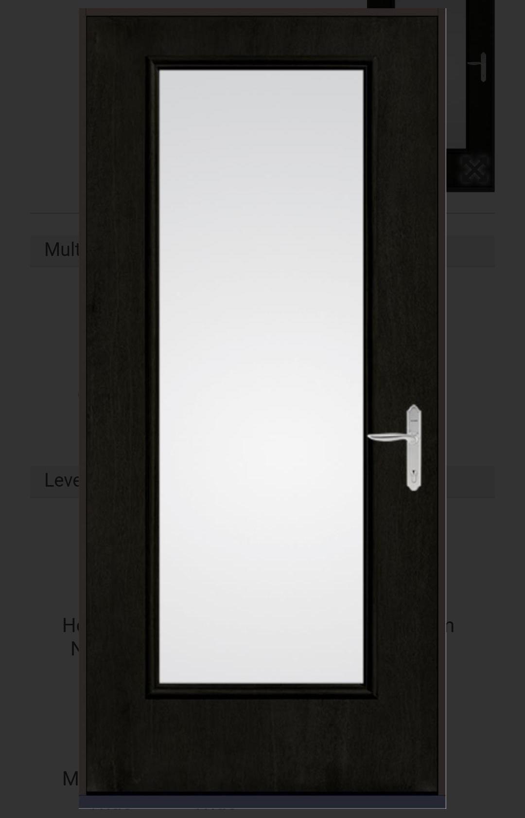 Therma-Tru Full-Lite with Acorn stain Nickel lever style handle double bore with deadbolt is available