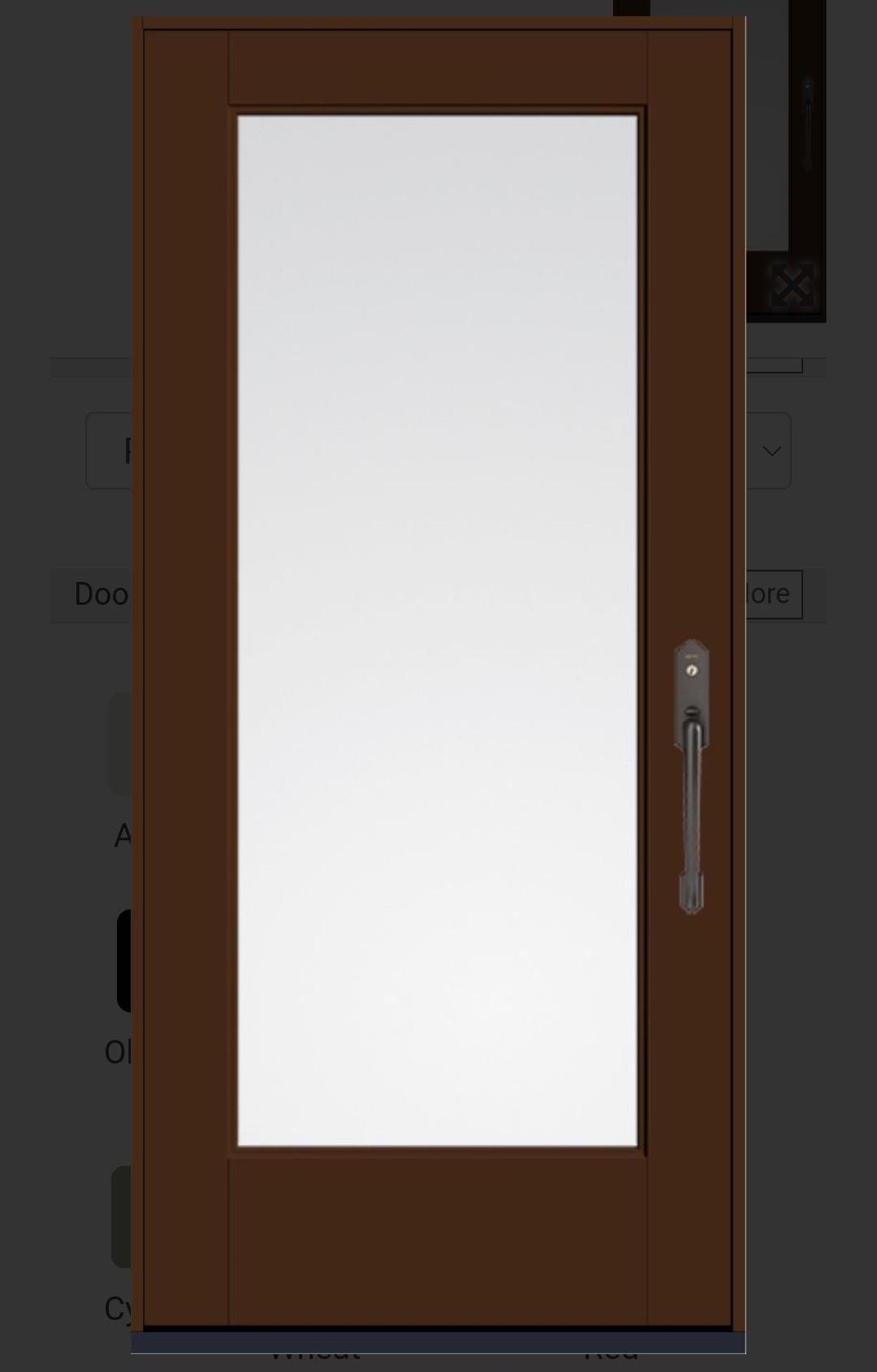 Therma-Tru Full-Lite with Chestnut paint color Full grip Bronze handle