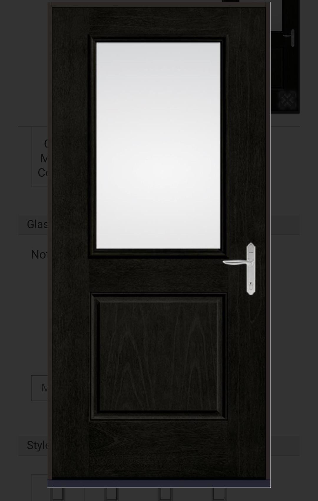 Therma-Tru Half-Lite with Raven stain Nickel handle double bore with deadbolt is available