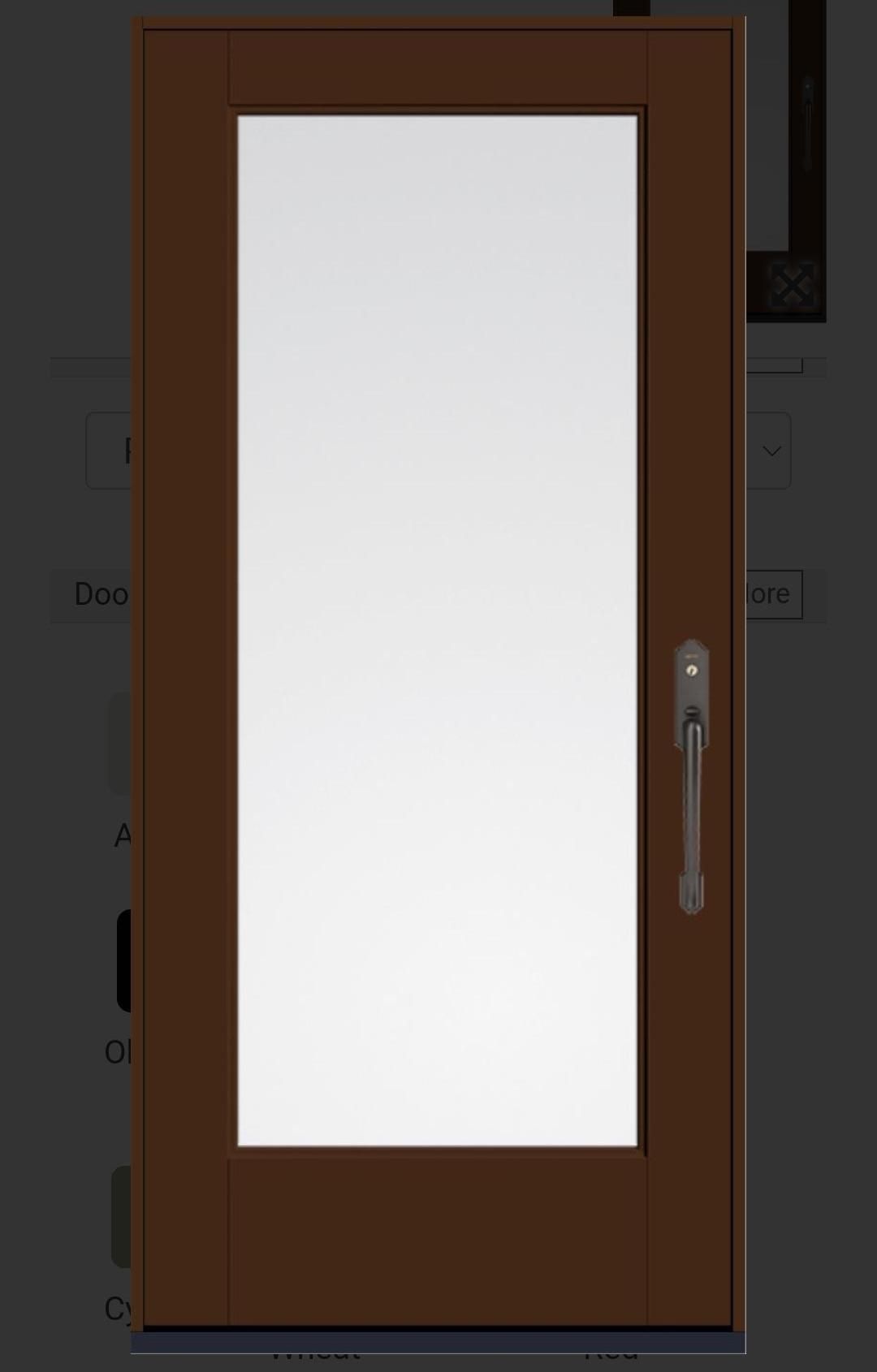 Therma-Tru Full-Lite with Chestnut paint color Full grip Bronze handle