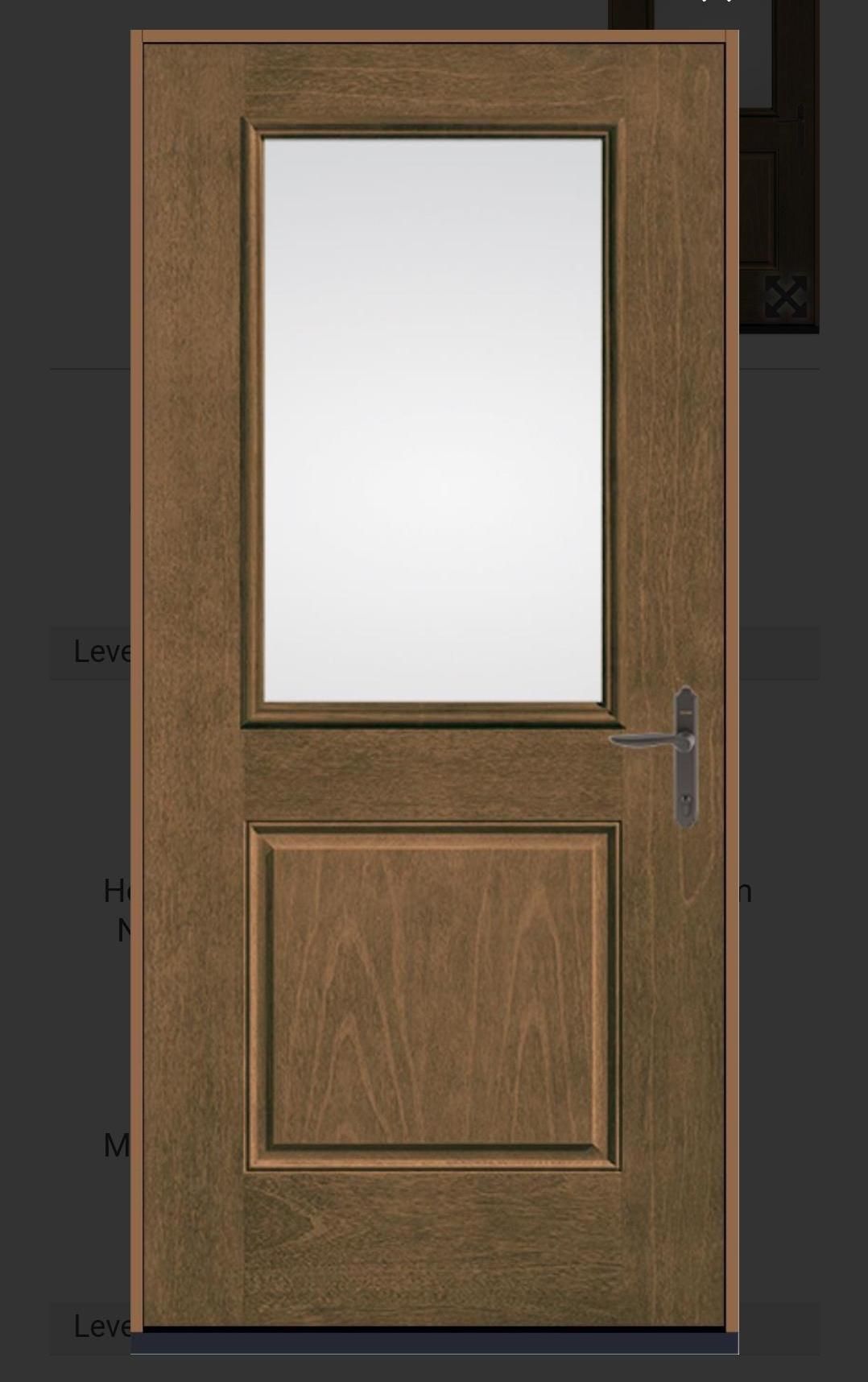 Therma-Tru Half-Lite with Acorn stain Bronze lever style handle double bore with deadbolt is available