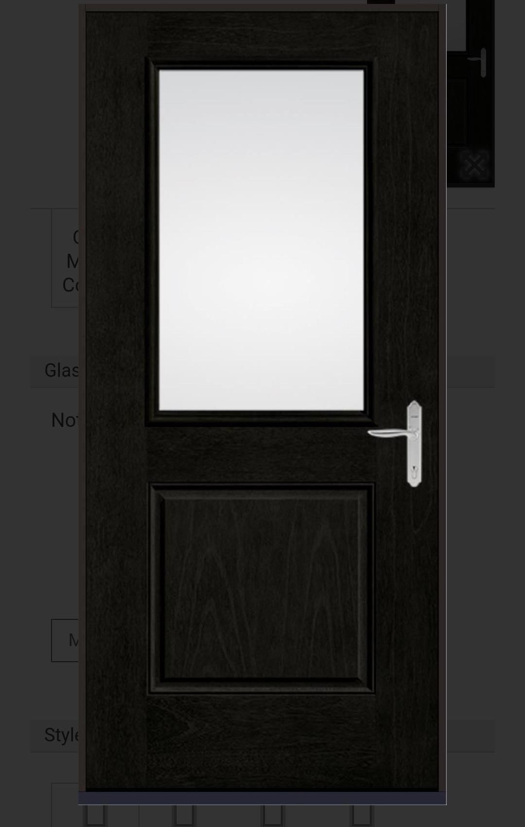 Therma-Tru Half-Lite with Raven stain Nickel handle double bore with deadbolt is available